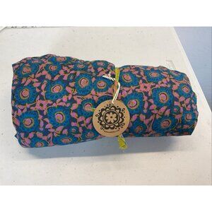 NEW NATURAL LIFE Twin Size 1 Fitted Sheet floral Mix n Match Blue/‎ Pink Dorm